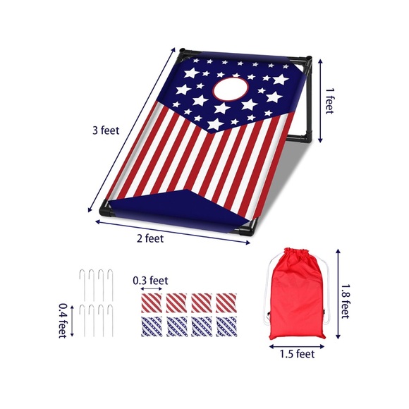 Portable Cornhole Board Set w8Bean Bag&Carrying Bag Indoor/OutdoorTossGameSets - Picture 2 of 8